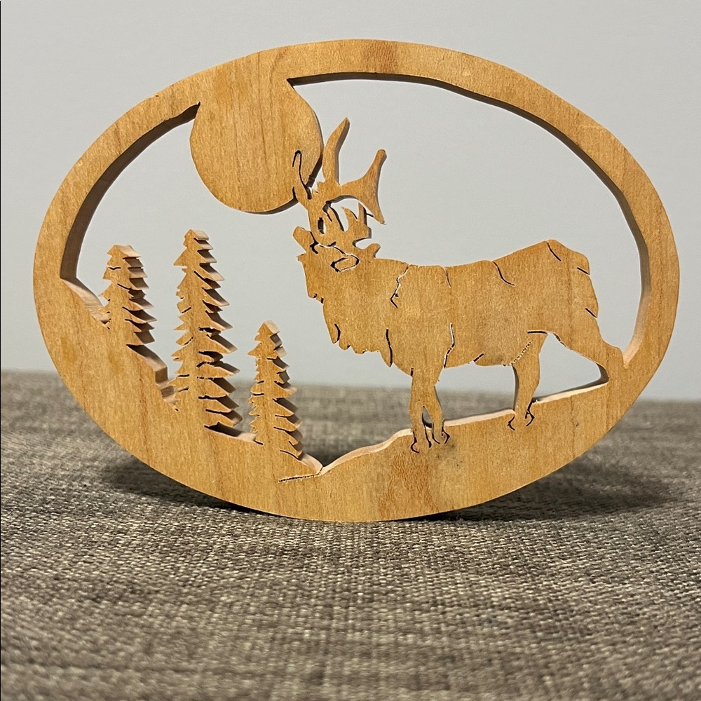 Rustic Wooden Elk Wall Decor